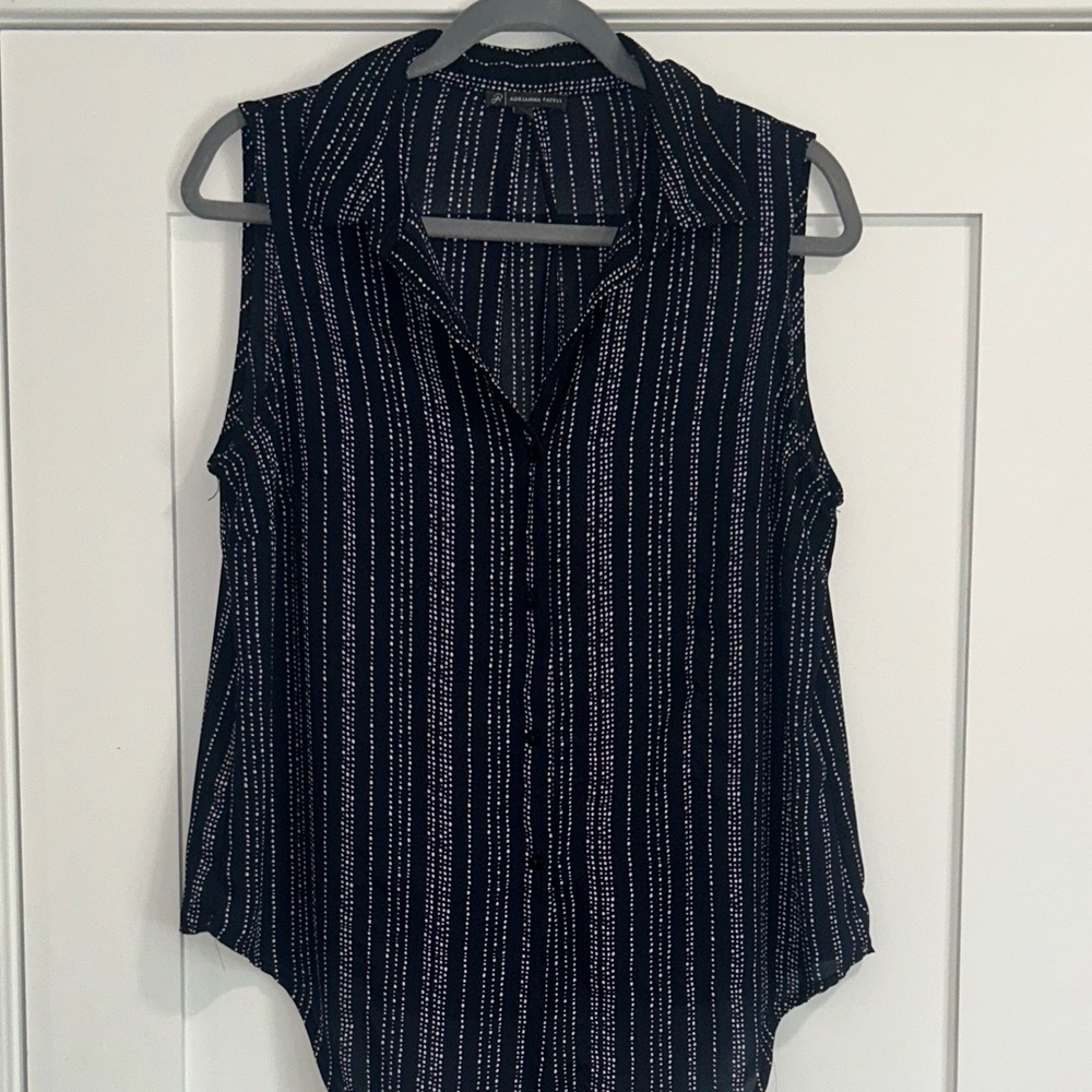 Adrianna Papell Blue Sleeveless Top